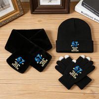 67 Woman Man Knitted Hat Scarf Gloves 3pcs Set Six Seven Boy Girl Winter Beanie Cap Muffler Mittens Steal A Brainrot Xmas Gift