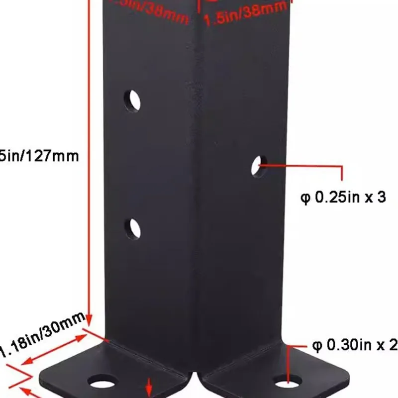 Deck Post Anchor Base Brackets 8Pcs Adjustable Kit Fit For Heavy Duty Reversible Wood Fencing Posts