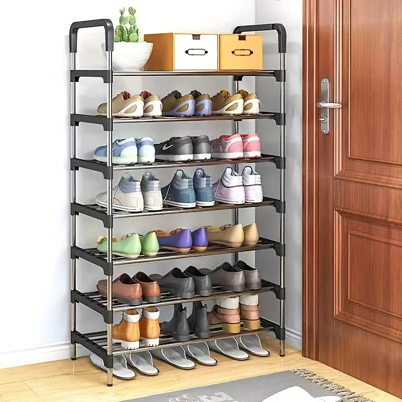 

Household Multi-Layer Metal Shoe Rack Shoe Rack Simple Bedroom Cabinet Door Shoe Rack Furniture Rack Cabinet Storage