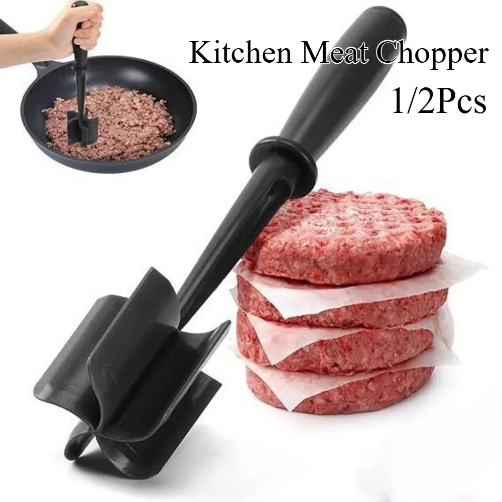 Kitchen Meat Chopper Ground Beef Masher Mixing Multifunctional Meat Masher Potato Masher Hamburger Chopper Kitchen Tool 1/2Pcs