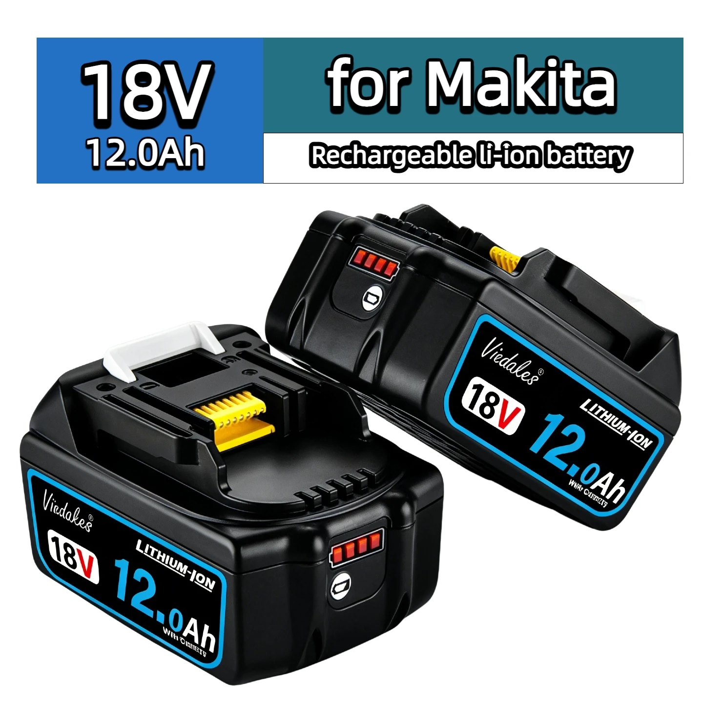 

Viedakes Original 18V 12Ah Rechargeable Battery for Makita 18V Long Life Compatible with BL1815 BL1830 BL1840 BL1850 BL1860 배터리