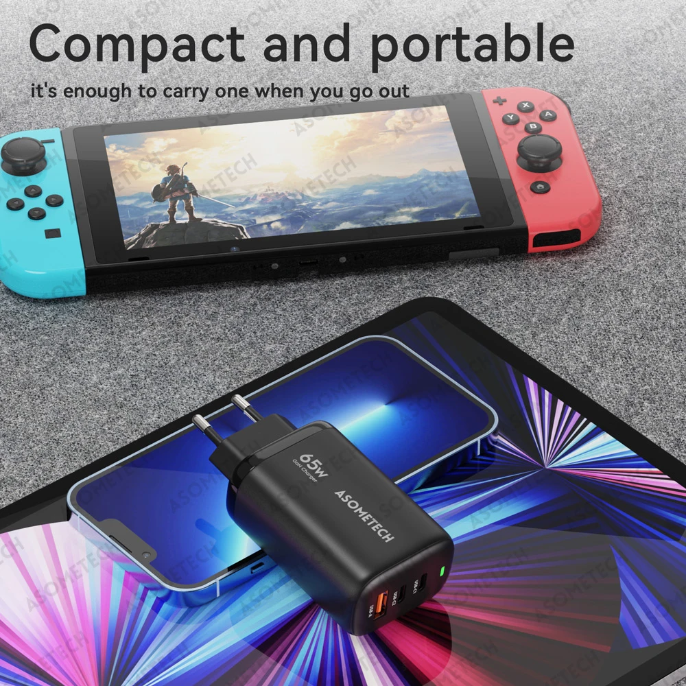 شاحن سريع بمنفذ USB من النوع C بقدرة 65 وات شاحن سريع PPS QC PD3.0 شواحن هاتف محمولة لهواتف IPhone 12 13 Pro Max وشاومي وسامسونج وشاومي شاحن حائط سريع