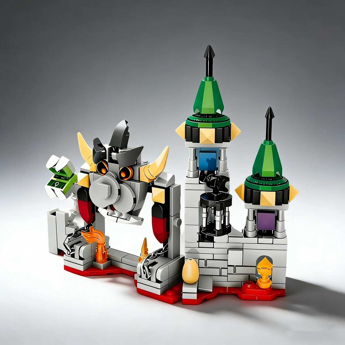 Spiel Boss Battle Monster Castle 64Super Mushroom Brother Battle Modell Baustein Ziegel Geschenkset Kinder