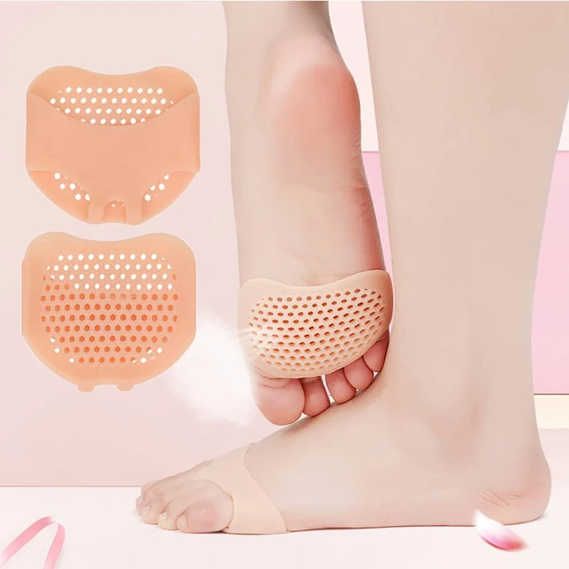 Almofada do antepé de silicone almofadas metatarsal para mulher salto alto meia palmilhas pé alívio da dor inserções pé blister cuidados gel