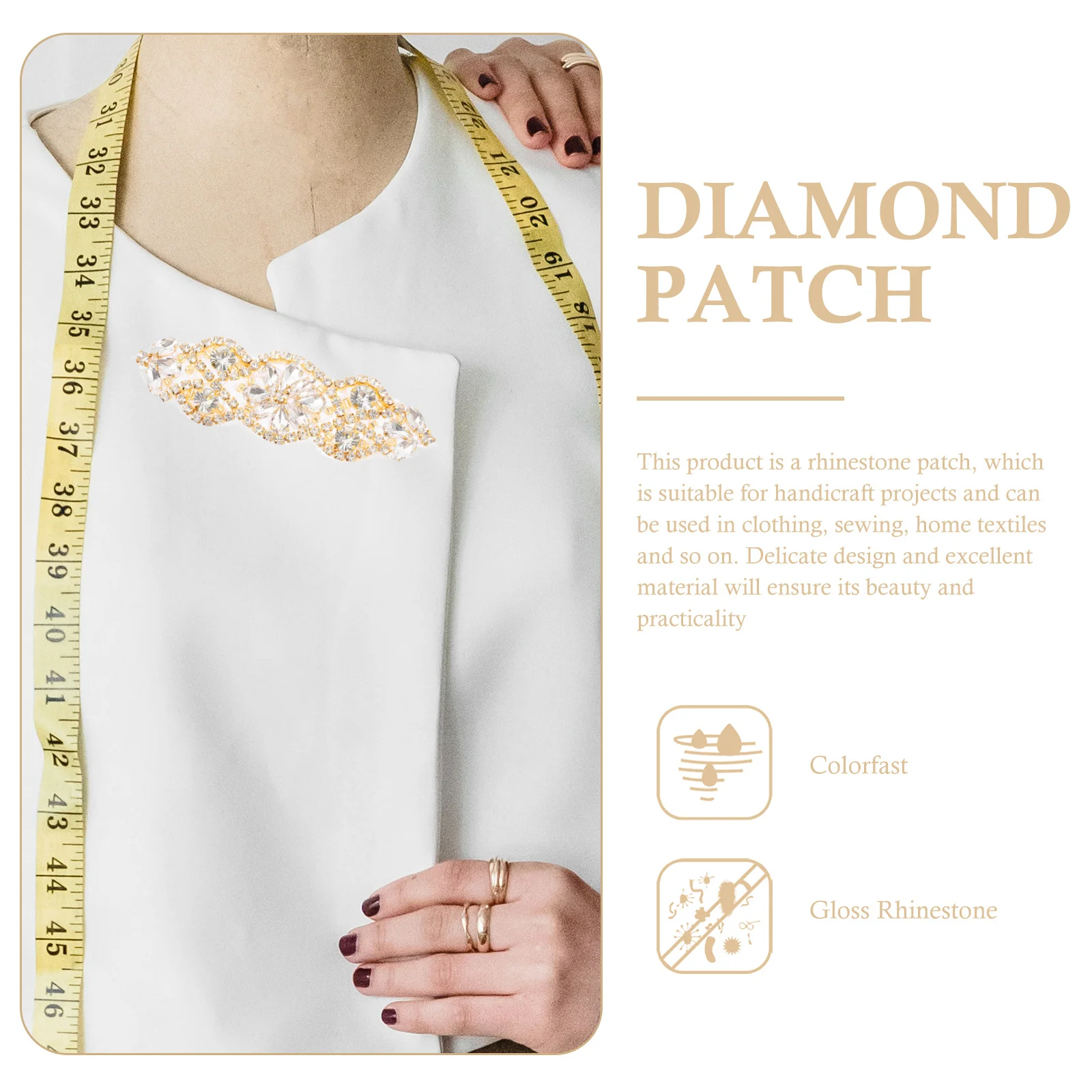 4 pezzi toppe con strass per cintura da sposa durevole pratico struttura robusta design unico artigianato fai da te applique con strass