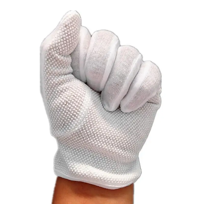 Gants en coton blanc coordonnants pour hommes et femmes, gants à pois avec manchette élastique, gants de service formels, gants de serveurs et de conducteurs, gants de défilé, 4 paires