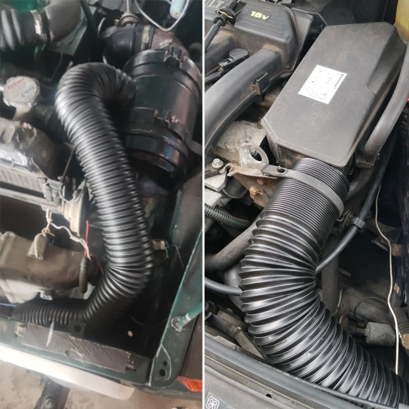 1 Stück 51/63/76 mm stahldrahtverstärkter Teleskop-Lufteinlasskanal-Schlauch, Auto-Luftfilter, Motor-Ansaugrohr, Auto-Modifikationskit – Detail 4