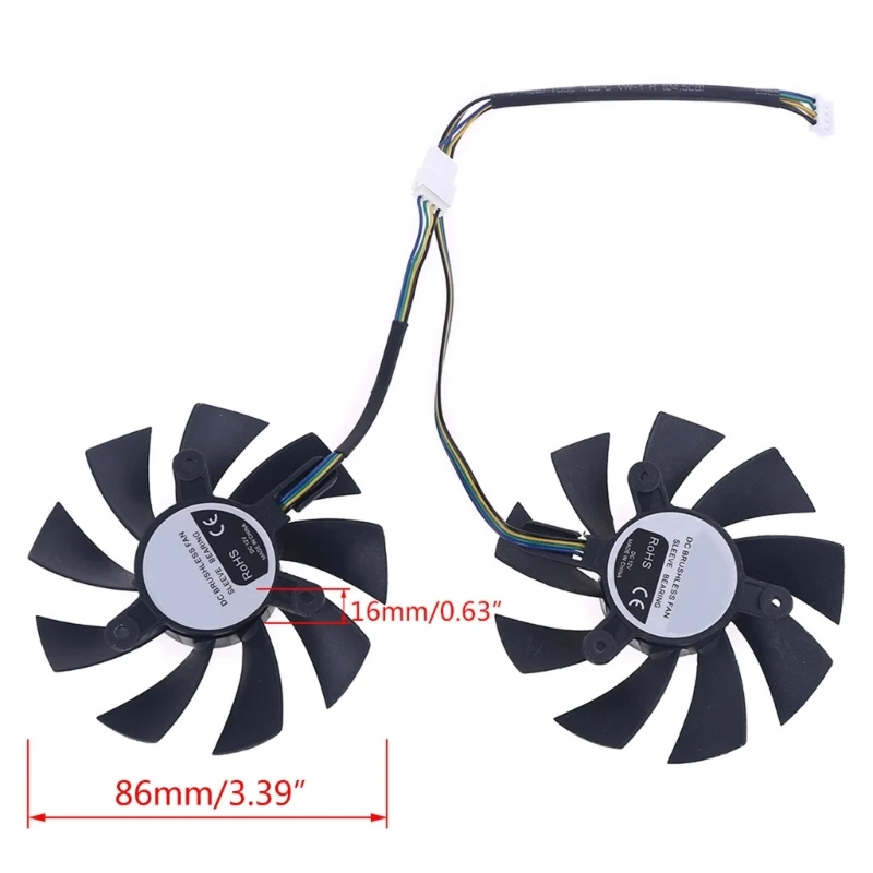 1 Pair 4Pin Cooler Fan for GeForce 1660 2060 2070 Video Graphics Card Cooling Fan