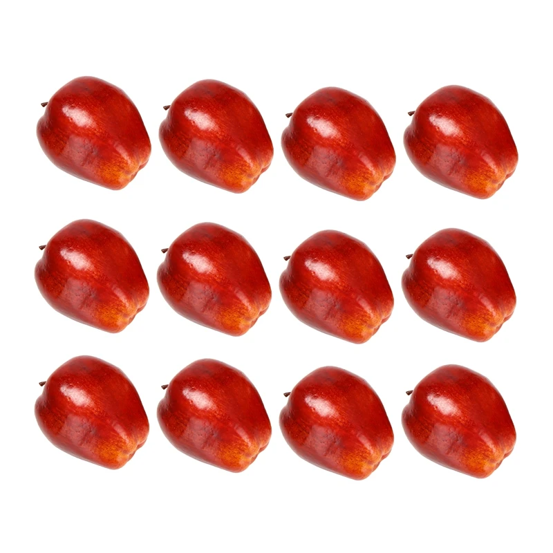 12 Pcs Fake Fruit Apples Artificial Apples Lifelike Simulation Red Apples Home House Decor For Still Life Kitchen Decor