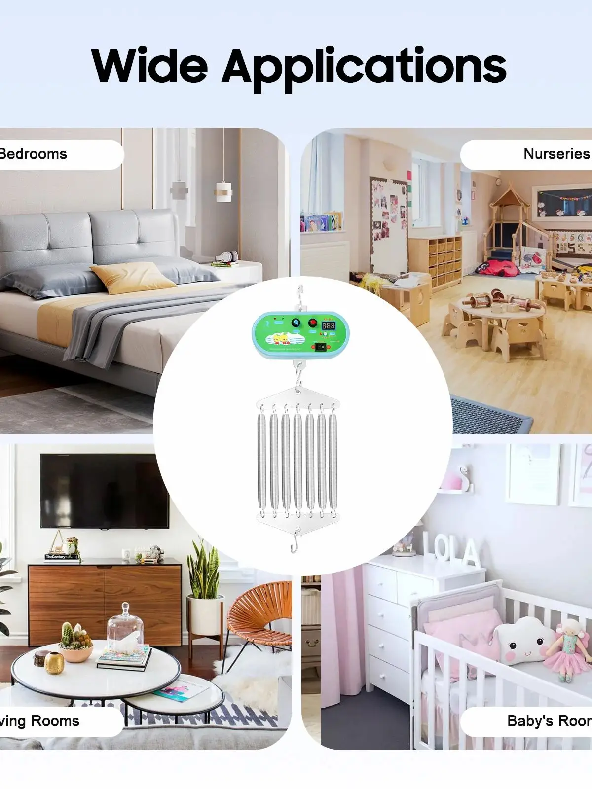 7-Feder-Babyschaukel-Controller, automatische Feder für Babywiege & Babyhängematte mit einstellbarer Einstellung