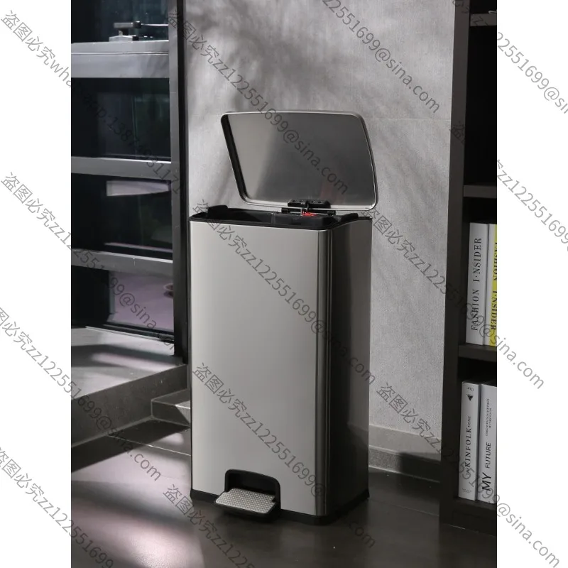 Suitable for 30L 50L StainlessSteel Foot-pedal Trash Can,Foot-pedal Square Kitchen withLid,Living Room Commercial Large-capacity
