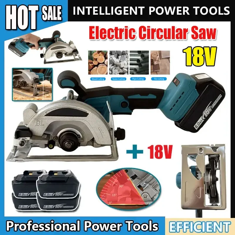 

For Makita 18v Battery Brushless Circular Saw 125mm 5inch Cordless Electric Saw Cutting Wooden Tools for Home DIY