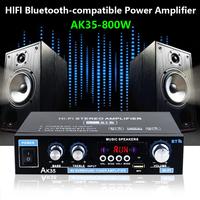 AK35 800W Home Power Amplifiers 2 Channel Bluetooth 5.0 Surround Sound FM USB Remote Control Mini HIFI Digital Amplifier Stereo