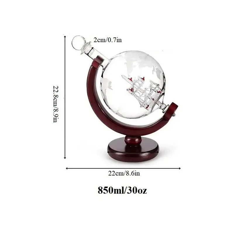 30Oz Whiskey Globe Decanter 850ml Crystal Glass Bourbon Vodka Wine Bottle Carafe Anniversary Unique Birthday Christmas Gifts