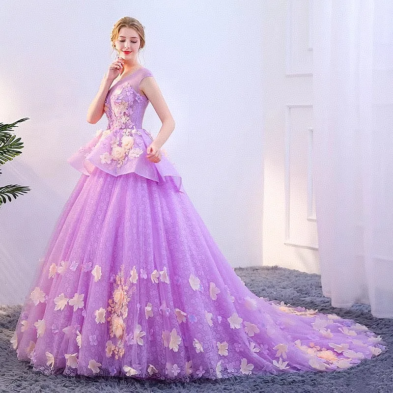 2026 New Vintage Quinceanera Dress Handmade Flowers Appliques Trailing Elegant Solo Performance Evening Gown Plus Size Vestidos