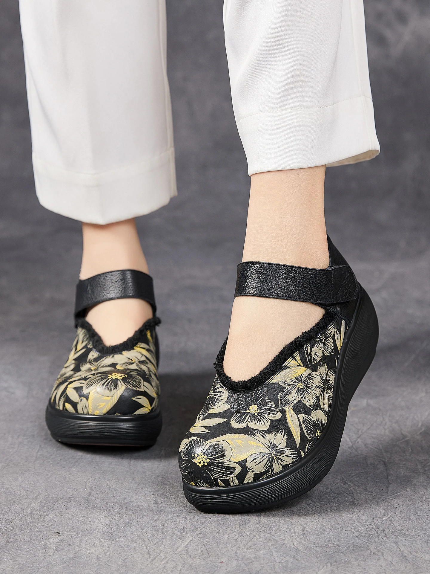 birkuir-retro-wedges-green-leaf-shoes-for-women-2026-spring-hook-loop-6cm-thick-heel-genuine-leather-luxury-wedges-casual-shoes