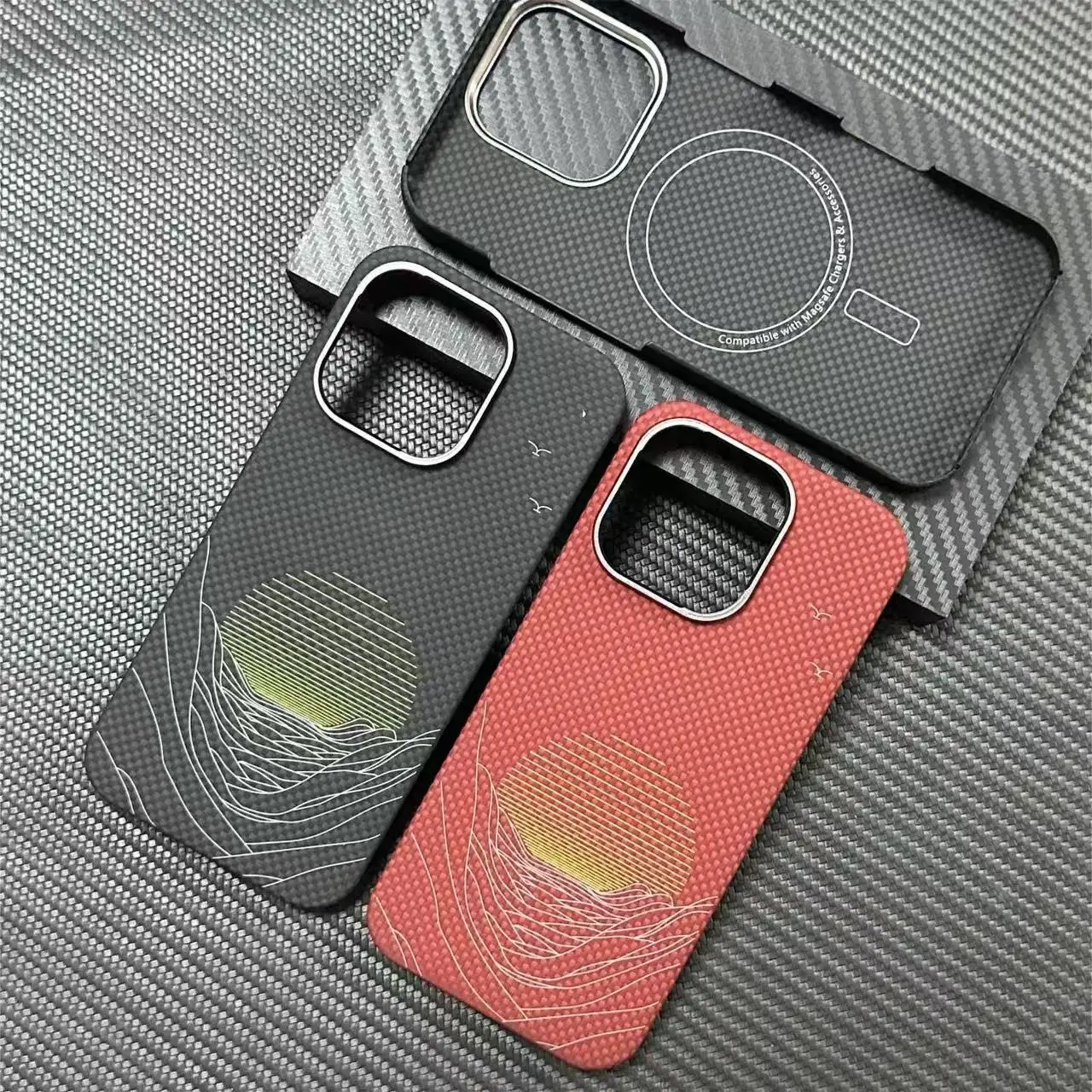 

For Magsafe Magnetic Carbon Fiber Case for iPhone 16 Pro Max Case Thin Aramid Fiber Cover for iPhone 16pro 16pro Max Carbon Case