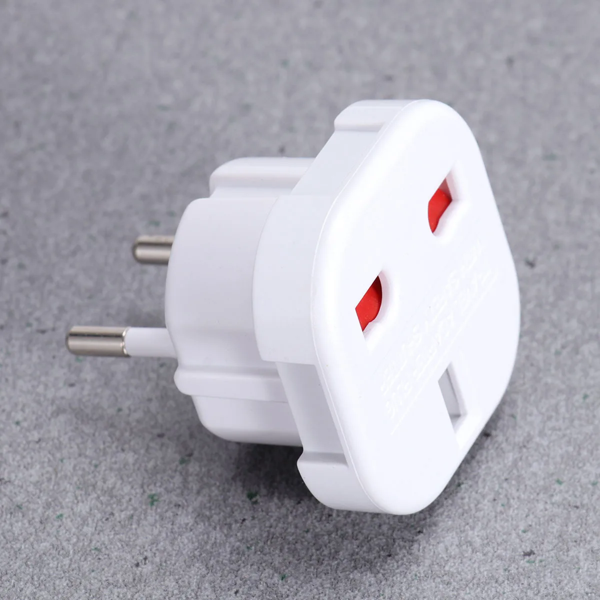 

Uk 3-Pin To Eu 2-Pin 240V Adapter Safety Shutter Ce Certified Brass Contact Abs Housing Heat Resistant Insulation