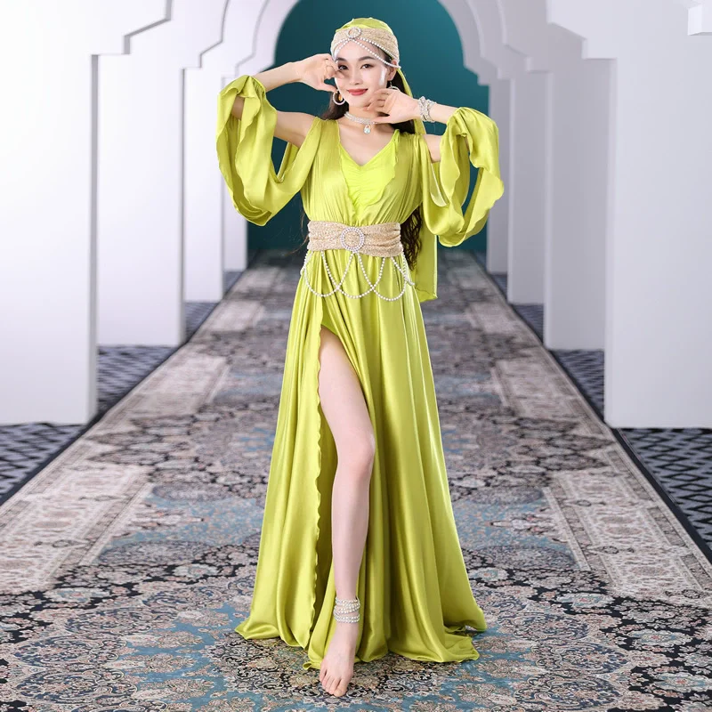Conjunto de traje de danza del vientre Oriental, bata de seda Folk Muwashahat, vestido de danza del vientre para actuación de mujer, Ropa de baile