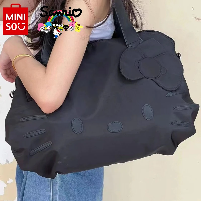 Miniso Hello Kitty-bolso de viaje para mujer, bandolera Diagonal de gran capacidad, marca de lujo, a la moda