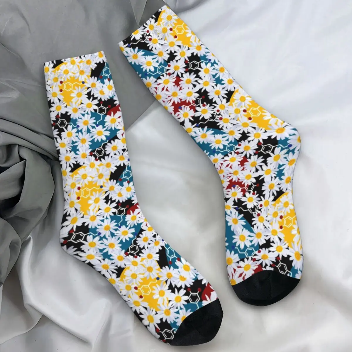 

Couple Socks Dopamine And Daisies Fower Plant Chemical Stockings Autumn Funny Soft Breathable Socks Sports Non Slip Socks