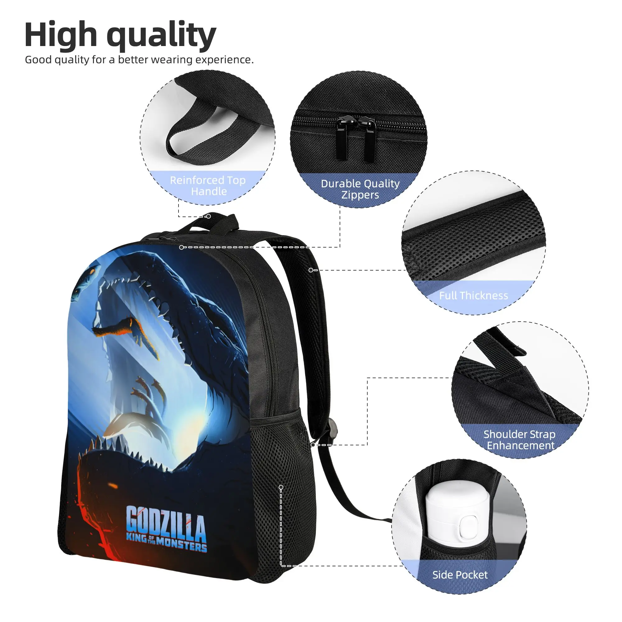 1Piece Godzilla Backpack Monster Mouth Backpack New Semester Begins view 3