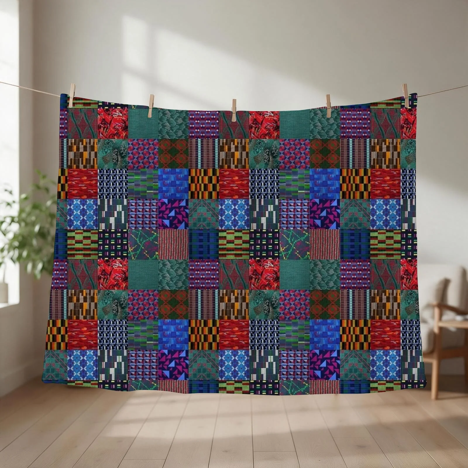 LONDON TRANSPORT FABRIC MONTAGE MOQUETTE SEAT COVER Throw Blanket couch cozy soft plush fuzzy picnic outdoor blanket