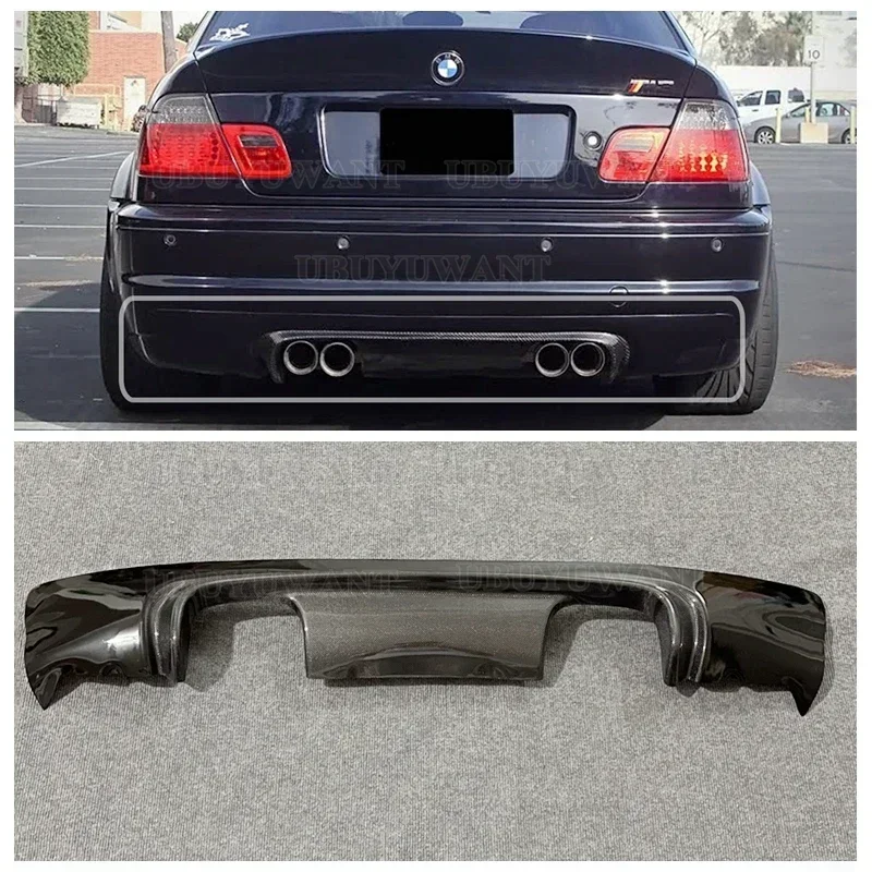 Rear Diffuser Gloss Black For BMW E46 ABS Car Rear Bumper Lip Spoiler Diffuser For 3 Series 318i 320i 325i 328i M3 1999-2004