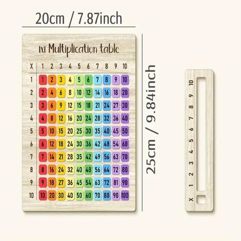 New【1Pcs Colorful Multiplication Table Wooden Boards For Math Classes And Back To School Gifts Ideal For Family Gatherings】 view 6