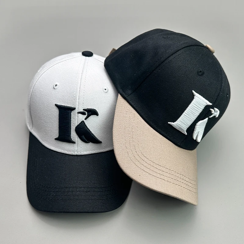 Color block Simple Street Hip Hop Men Women Baseball Hats Cotton Casual Unisex Sunscreen Letter K Fashion Sport Snapback Caps