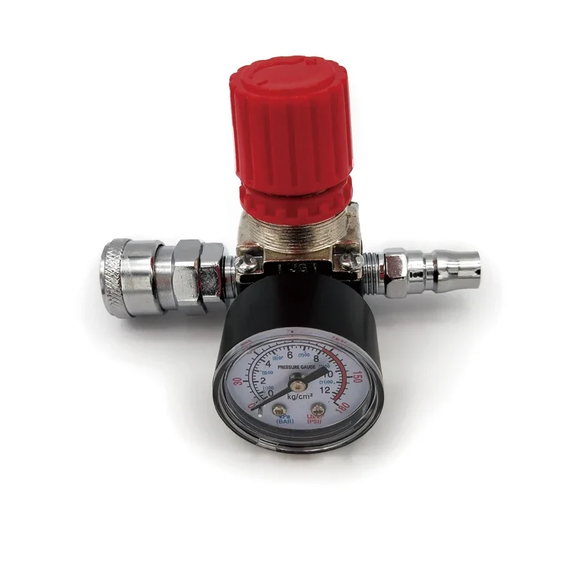 1pc 180PSI 12 Bar Pressures Regulators Switchs Control Valve with Gauges 1/4" For Air Compressor