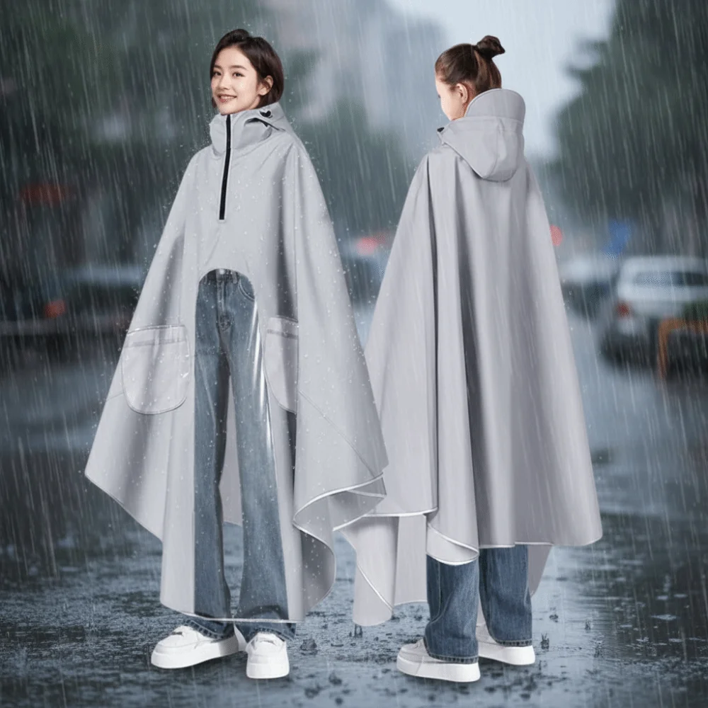 

Thickened Electric Scooter Raincoat Waterproof Single Person High Neck Raincoat Windproof Light Luxury Rainproof Raincoat
