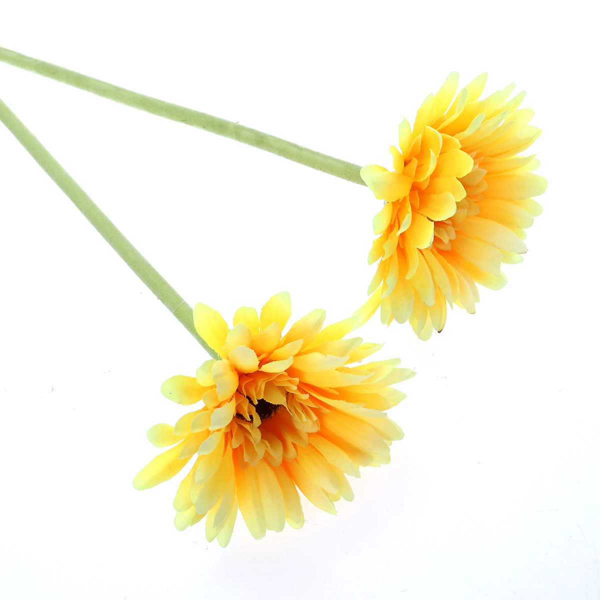 

5pcs Yellow Artificial Gerbera Daisy Flowers Realistic Decorative Stems For Wedding Home Office Vase Arrangements Simulation