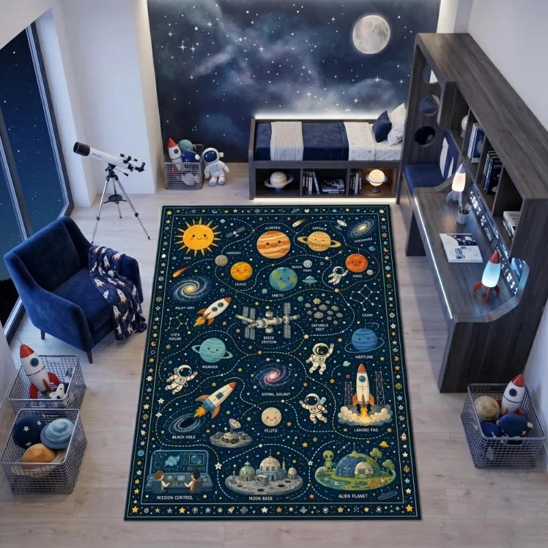 Racing Track Road Printed Carpet City Traffic Large Area Floor Rug for Bedroom Indoor Home Decoration Thanksgiving Christmas