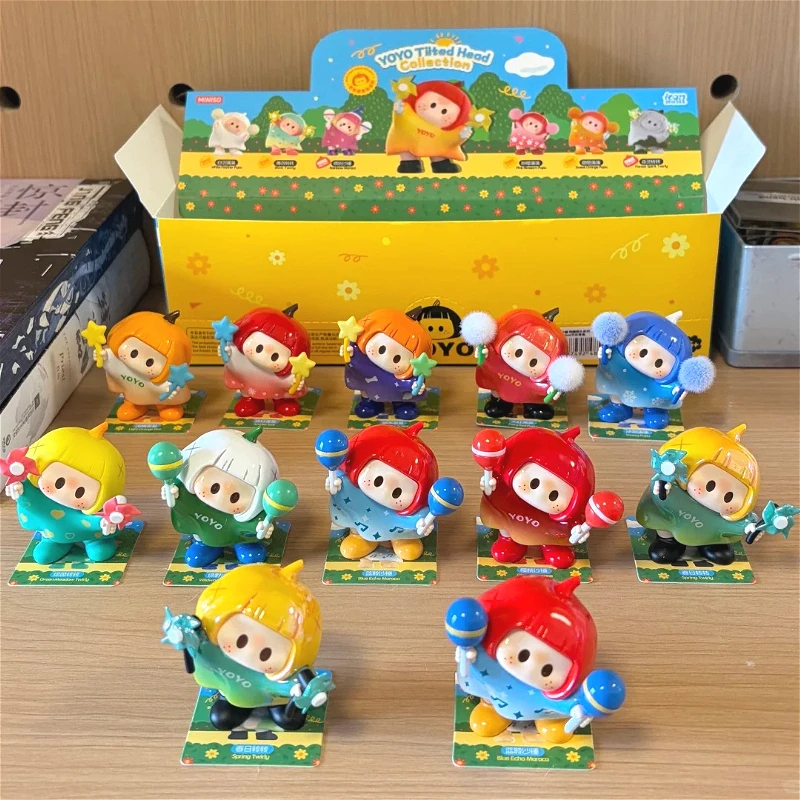 MINISO YOYO Tiltde Head Collection Series Iconbox Blind Box Yoyo Anime Figur Mystery Box Niedliche Mini PVC Statue Überraschungsbox Geschenk