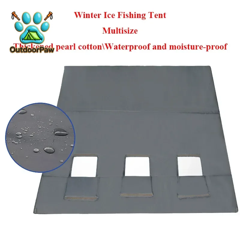 Ice Fishing Mat Thickened Pearl Cotton Waterproof and Moisture-proof with 3holes Keep Warm Foldable Cold Resistant multisize