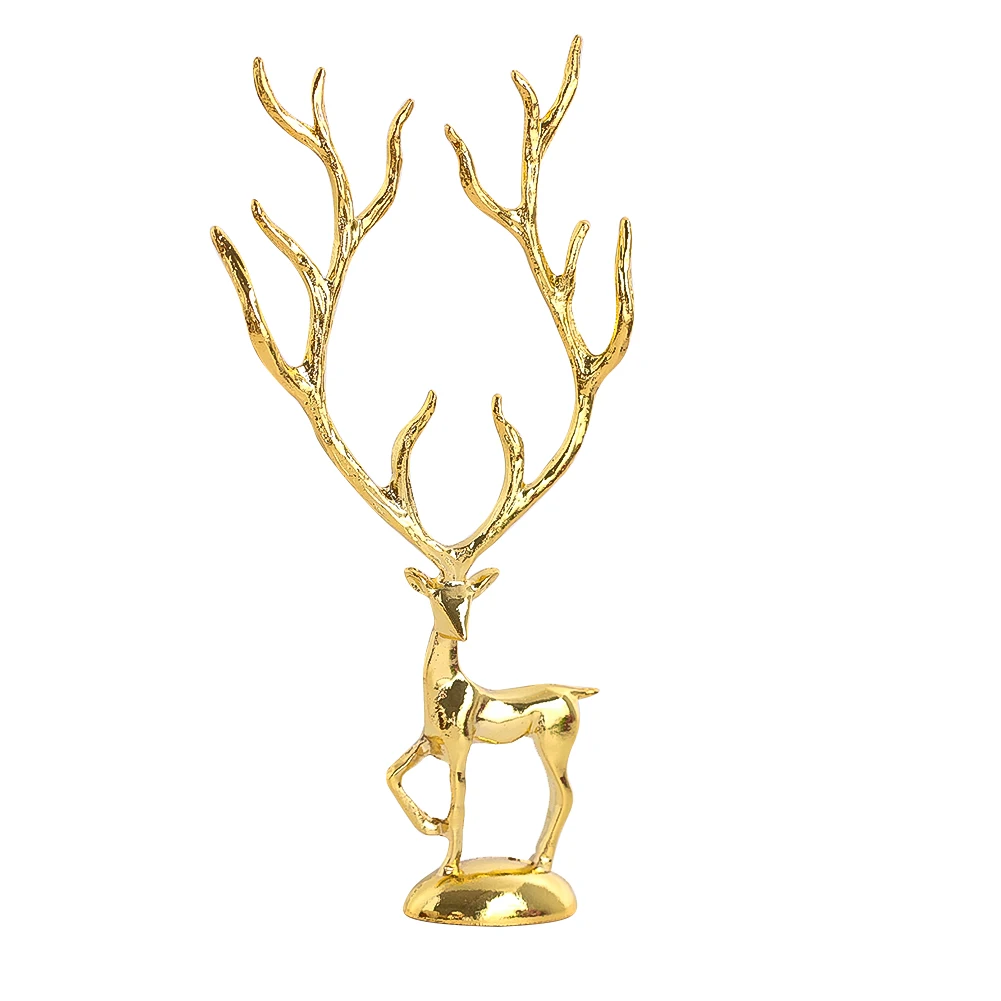 Gold Elk Animal Shape Figurine Alloy Electroplated Crafts Solid Metal Decorative Article Creative Home Decoration Accessories - Image 2