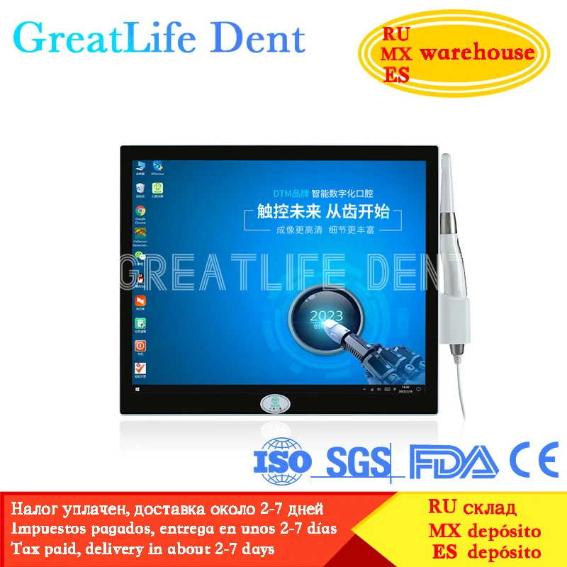 GreatLife Dent High Quality Touch Screen 17inch Hd1600 Intraoral Camera Monitor Dental Intraoral Camera with Computer Screen