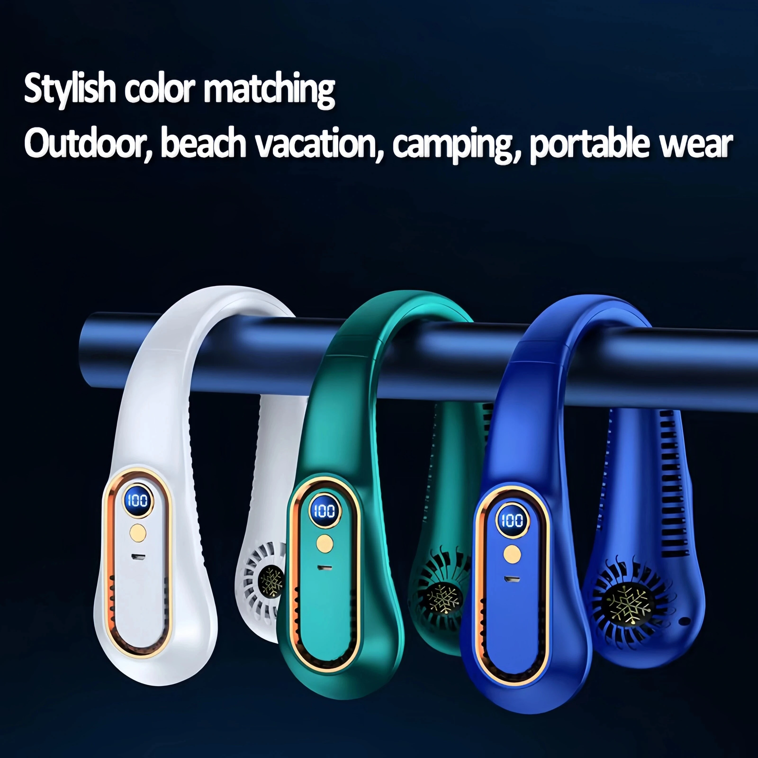 معلقة الرقبة مروحة شاشة ديجيتال الطاقة Ventilador الخالية من الشفرة حول الرقبة مروحة المحمولة مبرد الهواء الصغير USB مراوح كهربائية قابلة للشحن