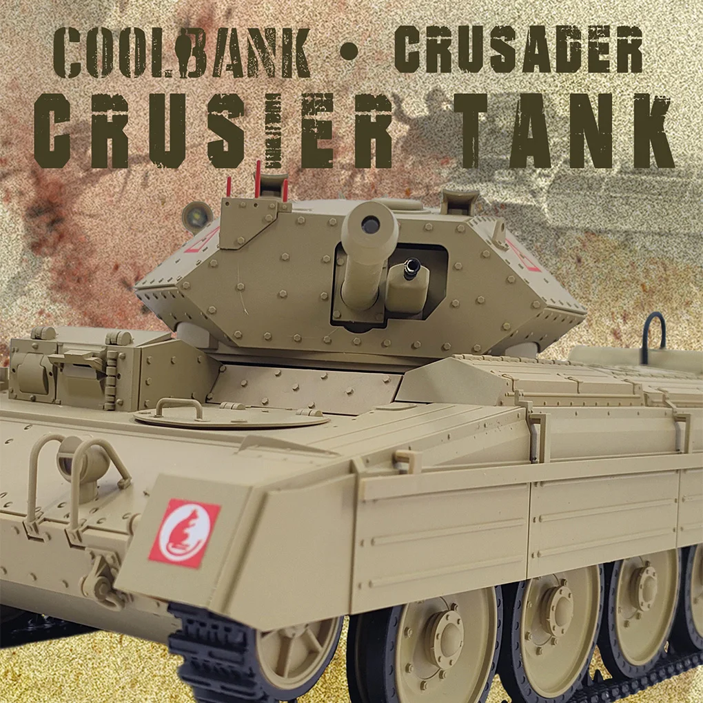 1/16 Coolbank British Crusader RC Panzer 2,4 G elektrischer RC Panzer Militärmodell mit Rauchrevolver-Rotation 360 °   Spielzeug für erwachsene Kinder