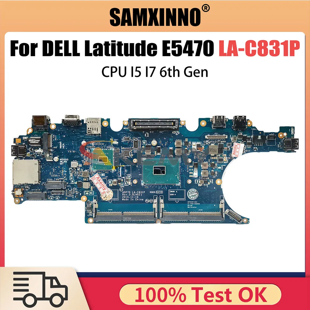 

CN-02MMKG 02MMKG Notebook Mainboard For Dell Latitude E5470 Laptop Motherboard LA-C831P DDR4L With CPU I5 I7 6th Gen