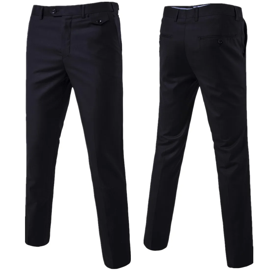 High Quality Men's Solid Color Slim Fit Suit Pants Fashion Formal Business Social Groom Wedding High End Trousers