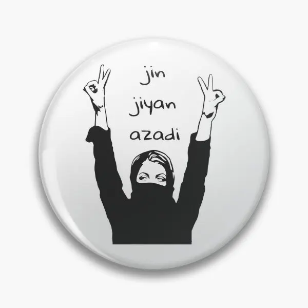 Jin Jiyan Azadi  Soft Button Pin Lover Cute Fashion Funny Hat Gift Jewelry Women Creative Brooch Badge Metal Collar Decor