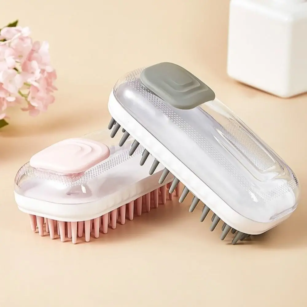 

Silicone Pet Bath Brush Refillable Shower Gel Hair Removal Dog Massage Brush Wet Dry Dual-use Ergonomic handle Cat Grooming Comb