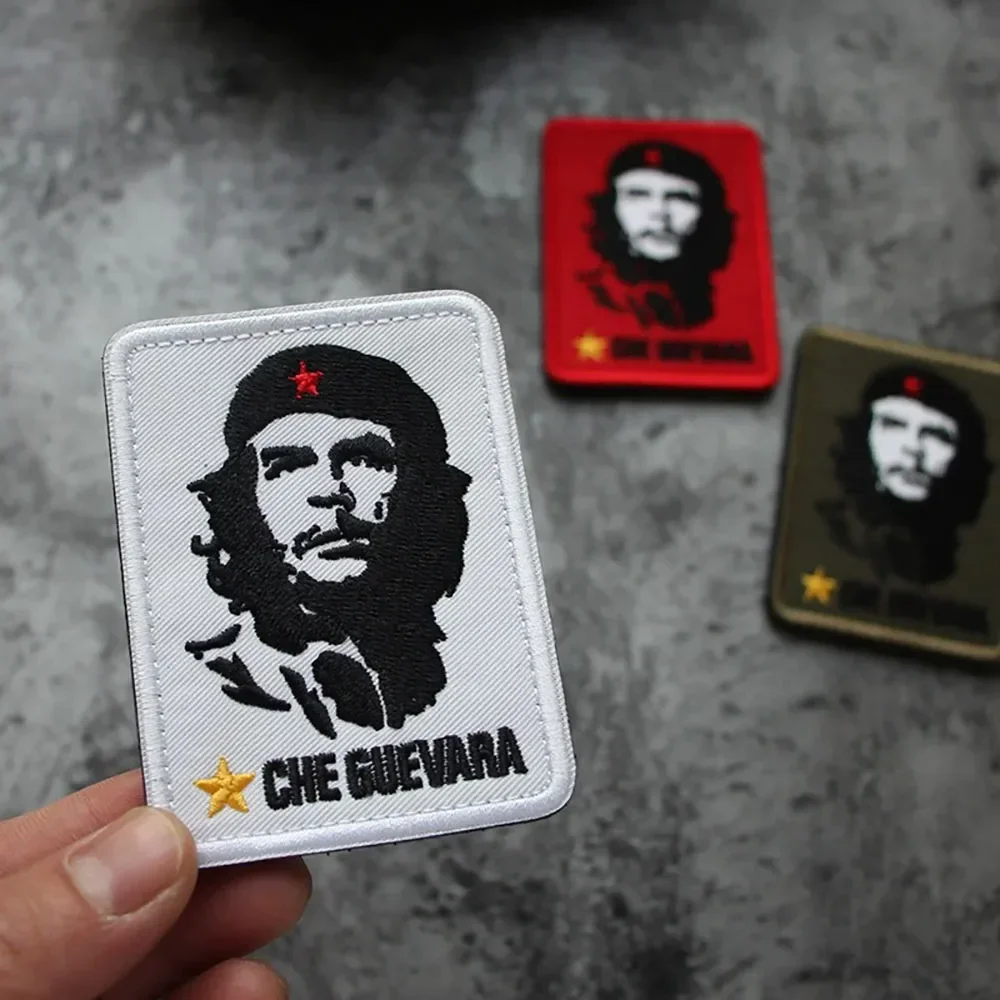 Head of Che Guevara Castro Morale Badge Spiritual Leader Embroidered Hook and Loop Patches Tactical Armband Backpack Stickers