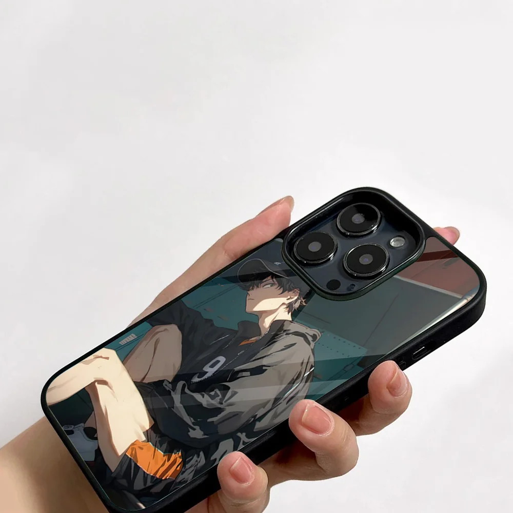 Anime Tobio Kageyama Haikyu Cool Phone Case For IPhone 11 12 13 14 15 16 Plus Pro Max Mirror Acrylic PC TPU Cover