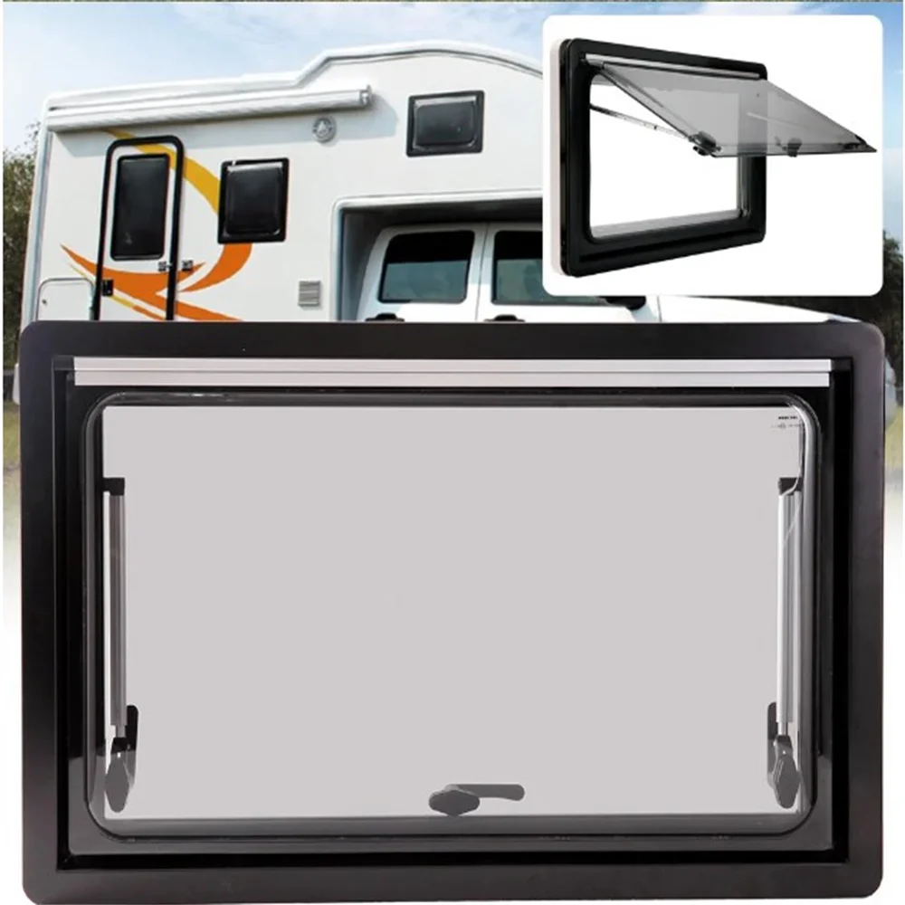 Ventana de aluminio con bisagras para caravana, accesorios para autocaravana y remolque, 900x500MM/450x500MM