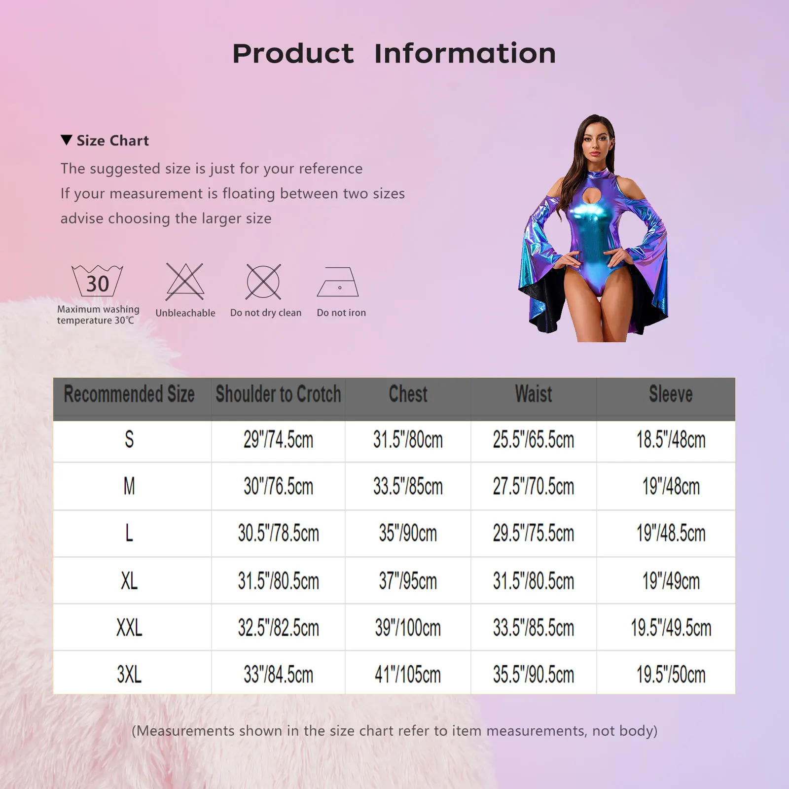Women Metallic Shiny Cold Shoulder Bodysuit Mock Neck Catsuit Clubwear Rave Outfit Flared Sleeve Leotard Jumpsuits Party Dresses