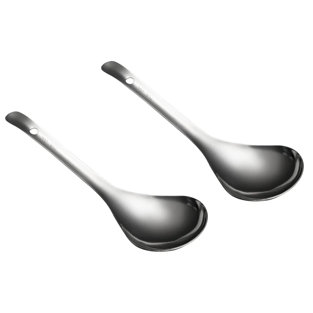 

2Pcs Stainless Steel Rice Spoons Large Handles Easy Clean Serving Spoons Rustproof Kitchen Gadgets Cooking Supplies