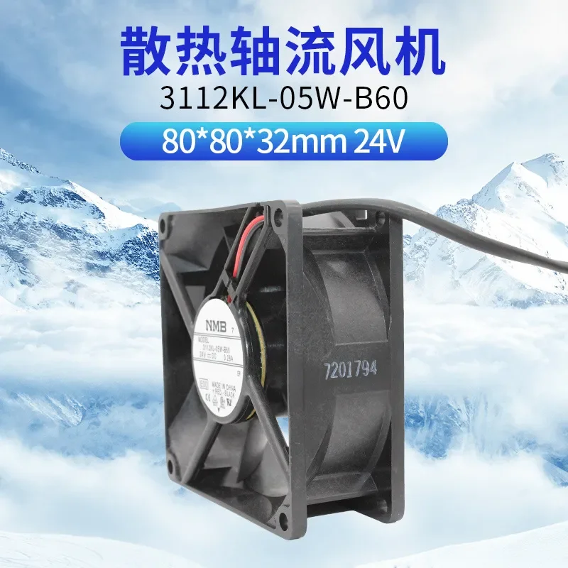 for 3112KL-05W-B60 8032 24V 0.28A boring machine inverter cooling fan 8cm inverter fan